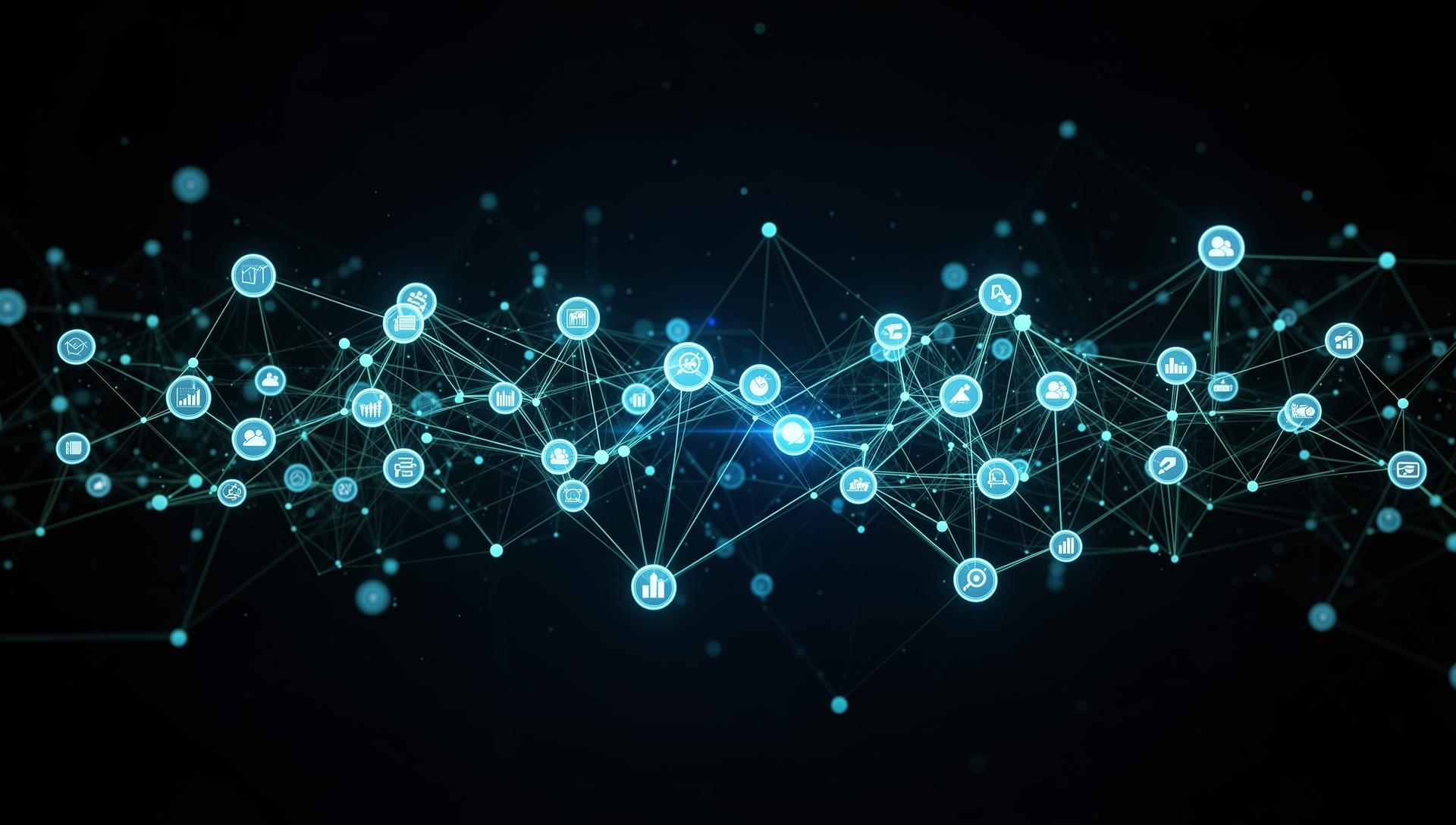 Knowledge graph visualization showing interconnected data nodes